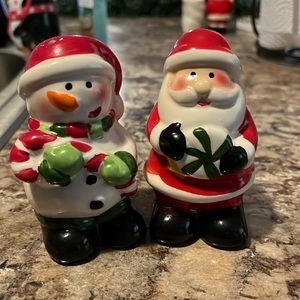 Santa and Snowman salt and pepper shakers